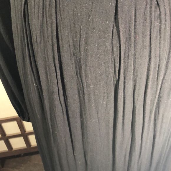 Free People Black Flowing Wednesday Addams Dress Deep V Neck Hocus Pocus Sz 2 - Picture 13 of 16